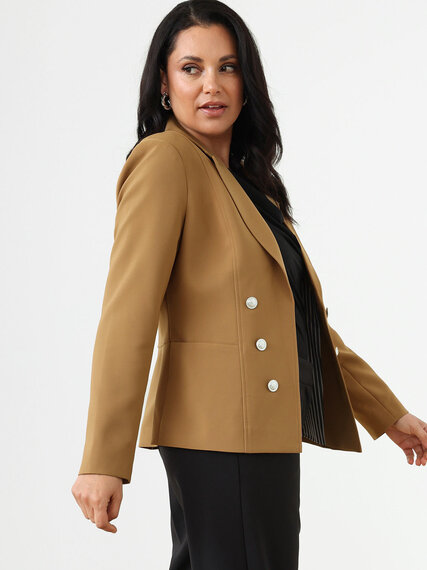 Open Military Blazer in Toffee Image 2