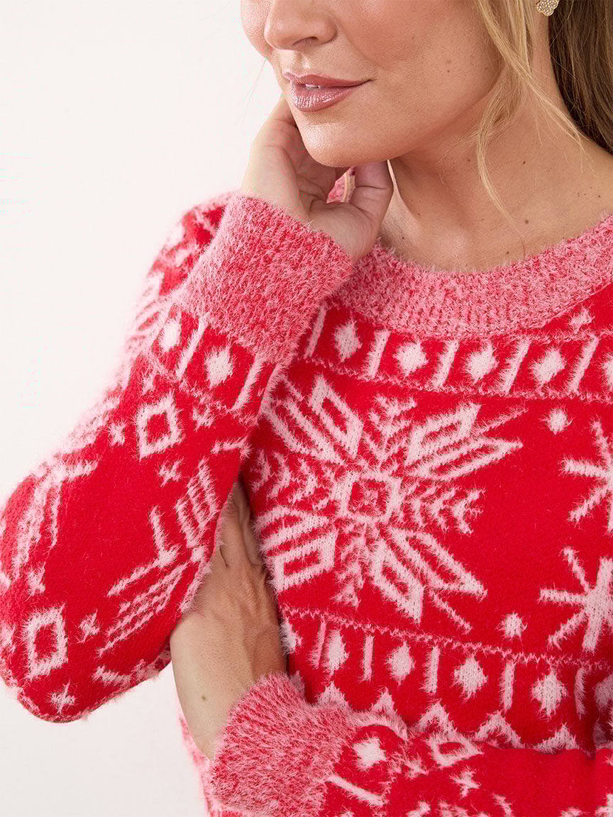 Petite snowflake holiday sweater Cleo Ruby S