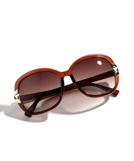 Brown Round Sunglasses Image 1