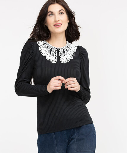 Lace Collar Long Sleeve Top Image 6