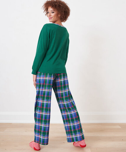 Round Neck Wide Leg Pajama Set Image 3