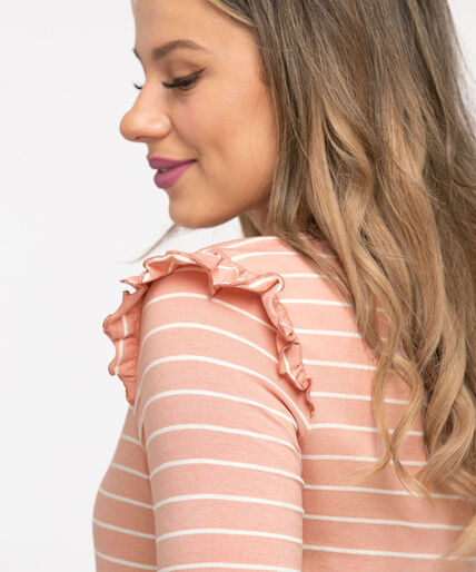 Cotton Blend Frill Sleeve Tee Image 2