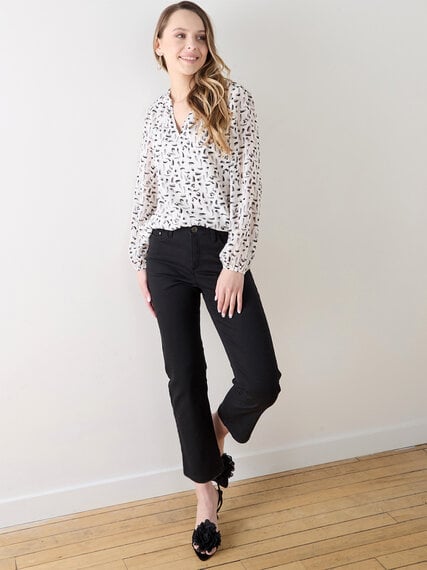 Petite Relaxed Fit Chiffon Blouse with Ruffle Detail Image 3