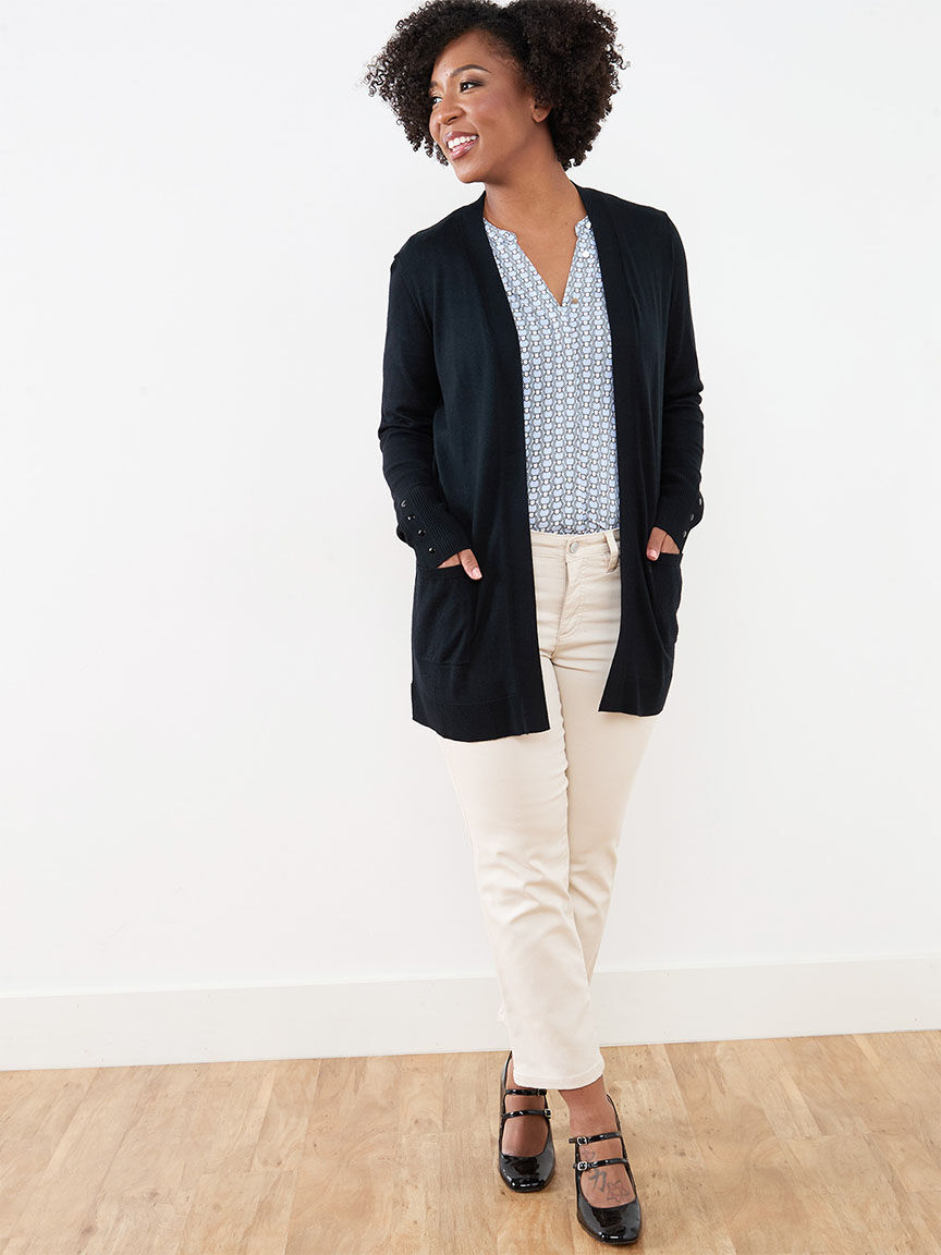 Plus size discount black cardigan