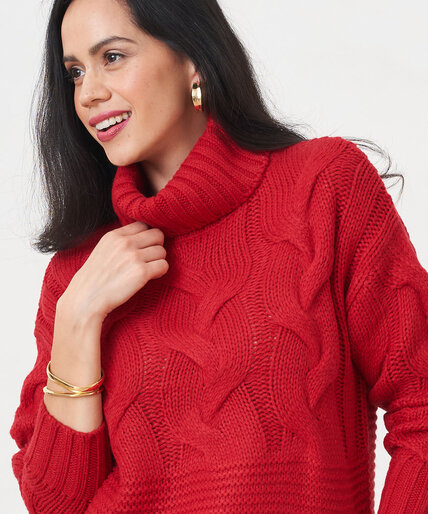 Cable Knit Turtleneck Sweater Image 1