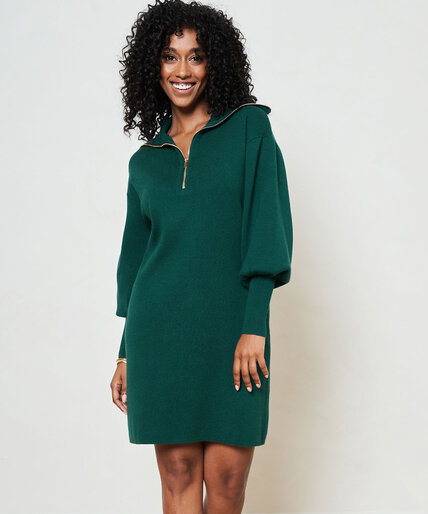 Zip Neck Sweater Dress Image 1
