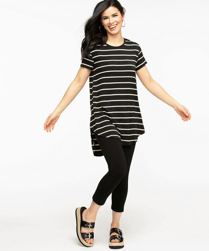 Striped Short Sleeve Tunic Top Image 1