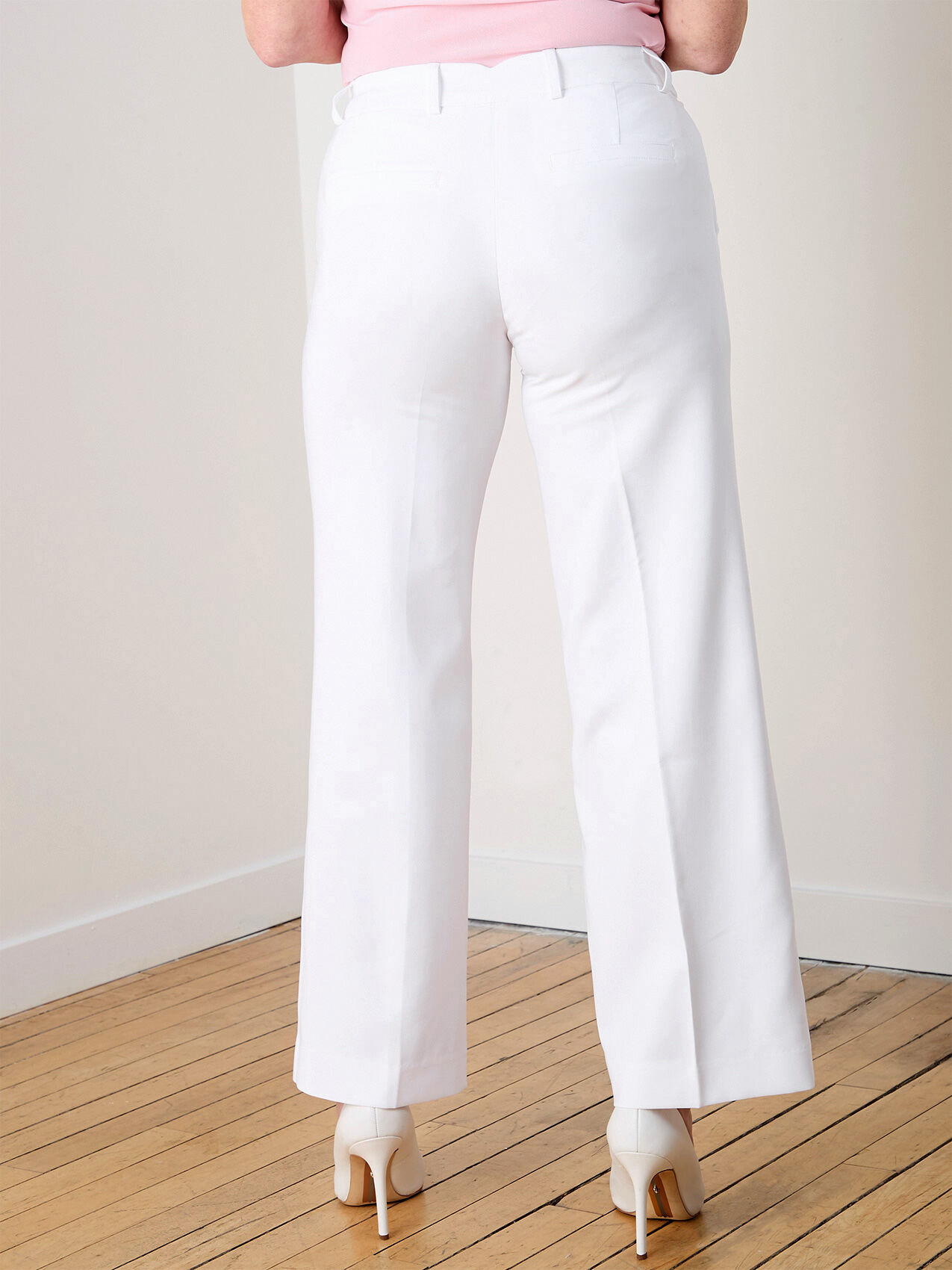 White wide leg trouser pants cheap