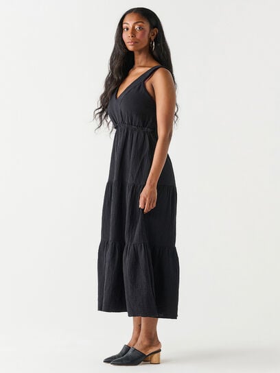 Cotton Sleeveless Tiered Maxi Dress by Dex