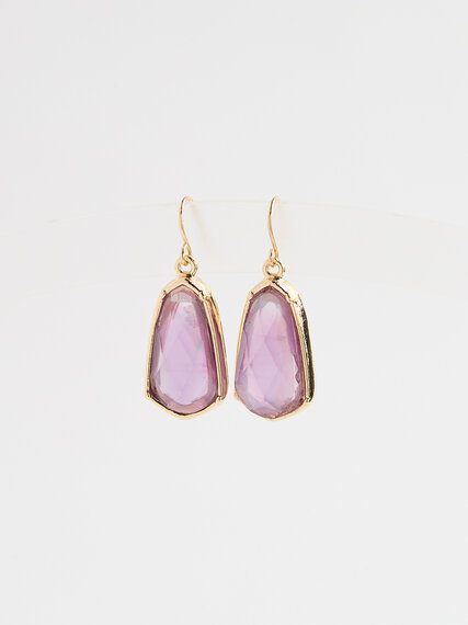 Gold & Lilac Dangler Earrings Image 3