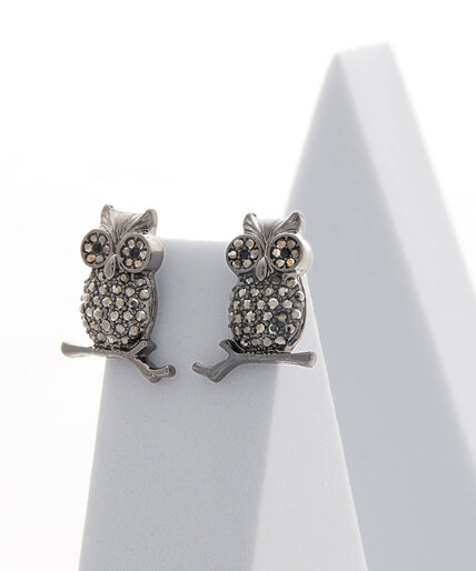 Crystal Owl Earrings Image 2