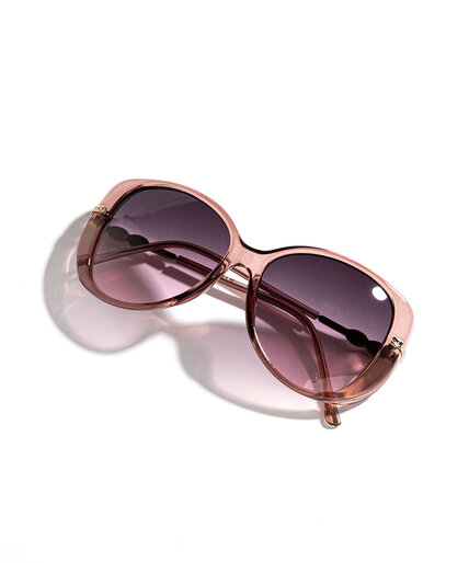 Pink Oversized Round Sunglasses Image 1
