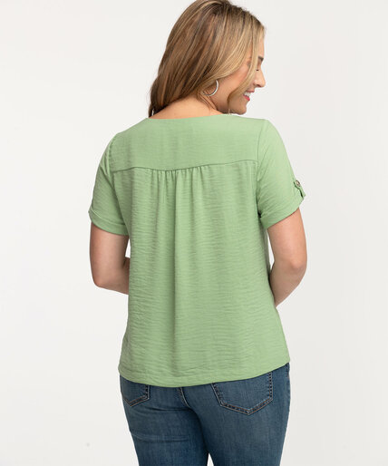 Short Sleeve Button Front Blouse Image 3