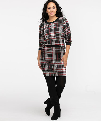 Plaid Knit Pullover Image 1