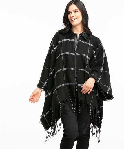 Collared Zip Front Poncho Image 6