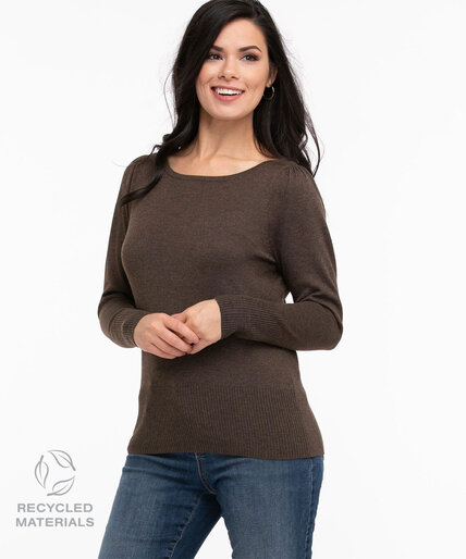 Recycled Boat Neck Pullover Sweater Image 1