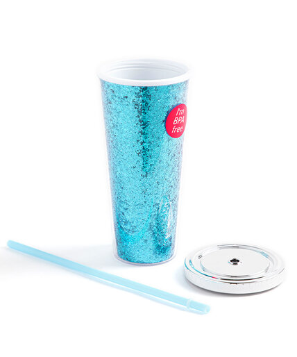 Glitter Tumbler With Straw Image 2