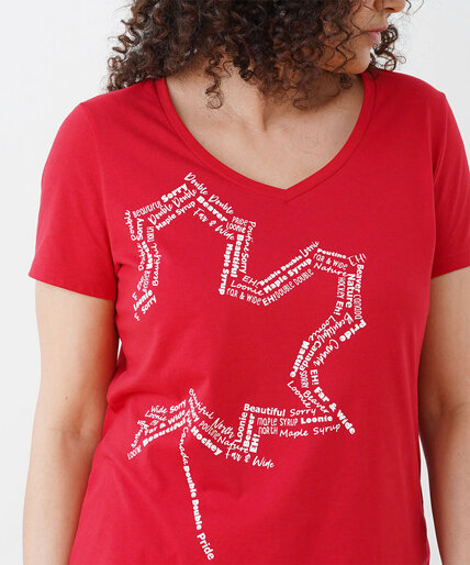 Relaxed V-Neck Graphic T-Shirt Image 2
