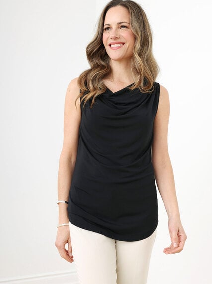 Sleeveless Cowl Neck Knit Top Image 4
