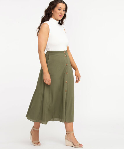 Button Front Midi Skirt Image 6