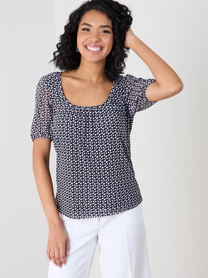 Short Sleeve Mesh Relaxed Fit Top