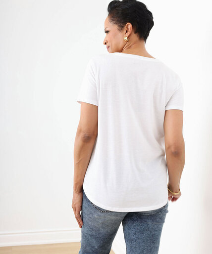 Relaxed V-Neck Graphic T-Shirt Image 4