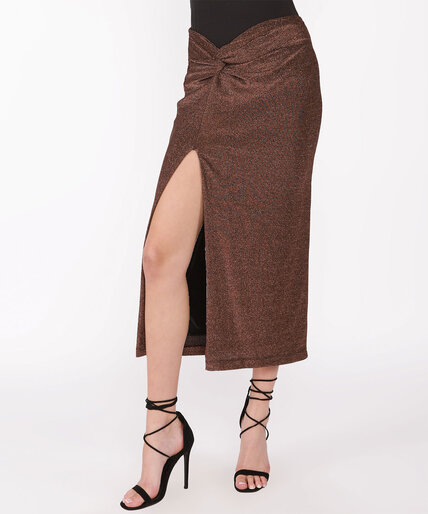 Dex Black Tape Twist Detail Glitter Skirt Image 1