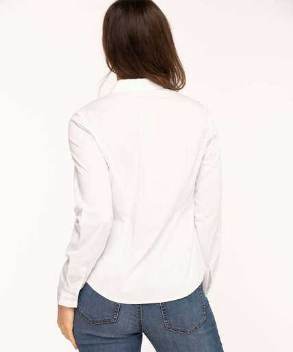 White Collared Structured Blouse Image 3
