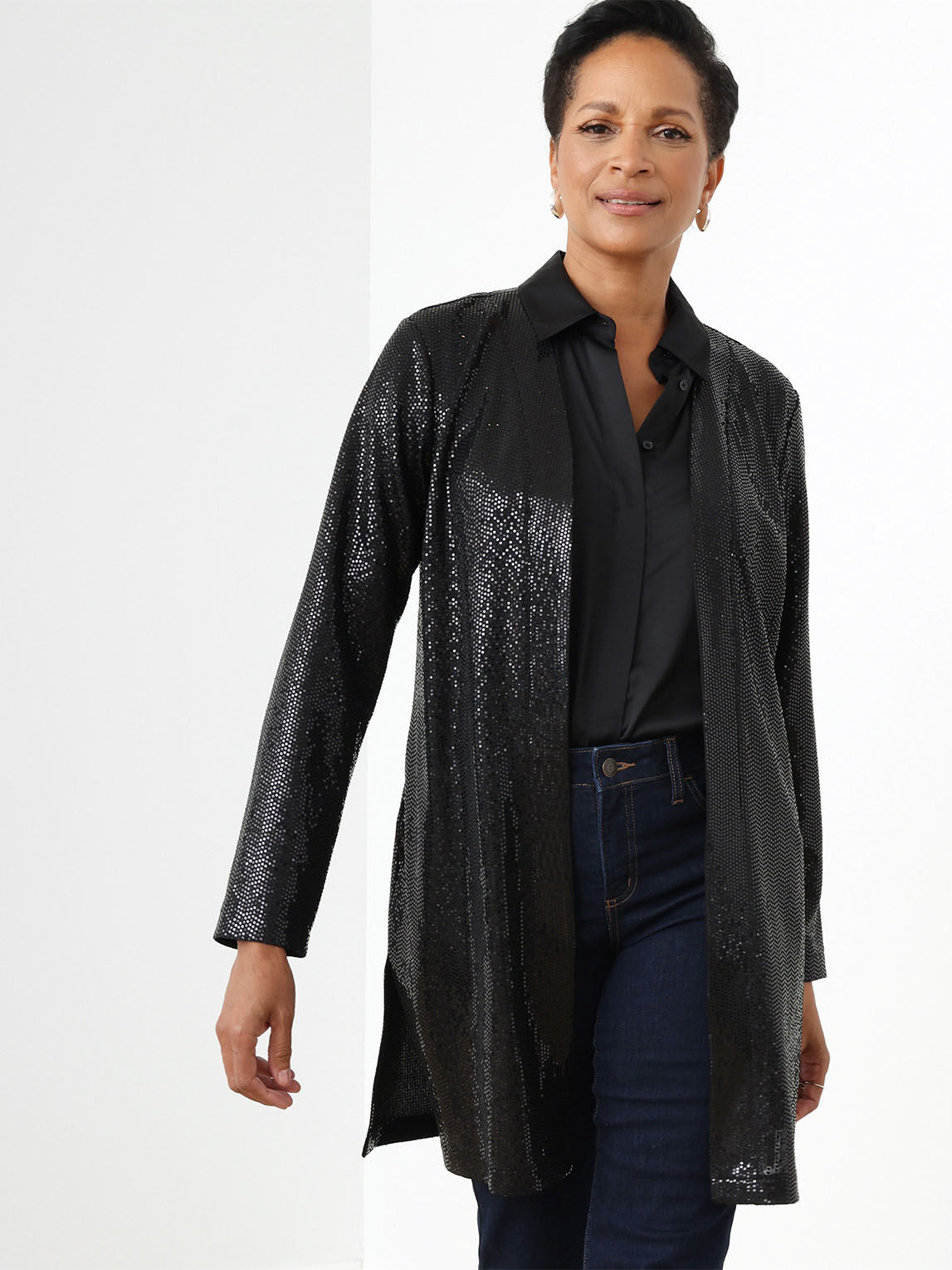 Sequin discount duster jacket