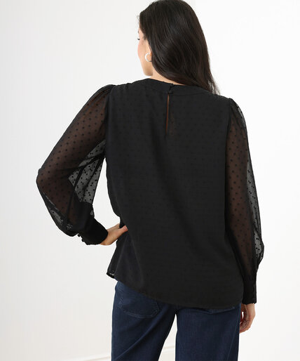 Textured Scoop Neck Beaded Blouse Image 3