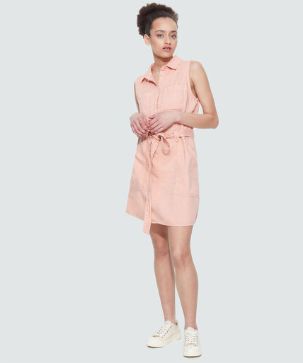 Dex Tencel Sleeveless Shirt-Dress Image 1