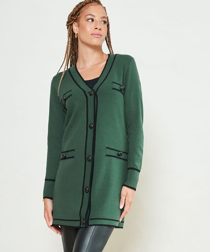 Long Button Front Cardigan Image 1