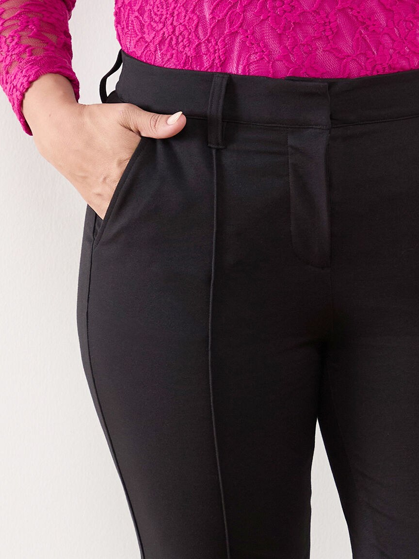 Black ponte trousers online
