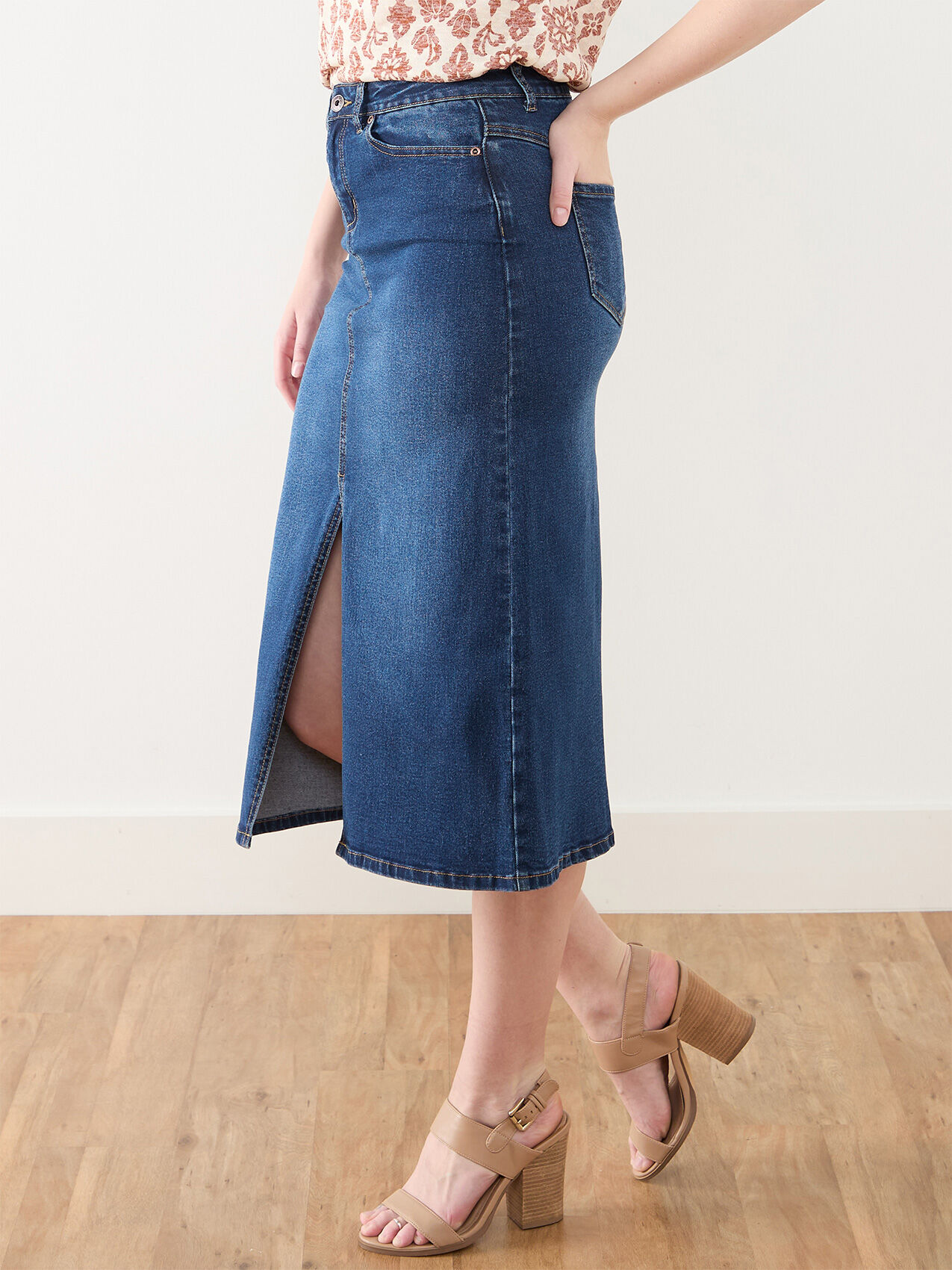 Blue jean skirt black clearance