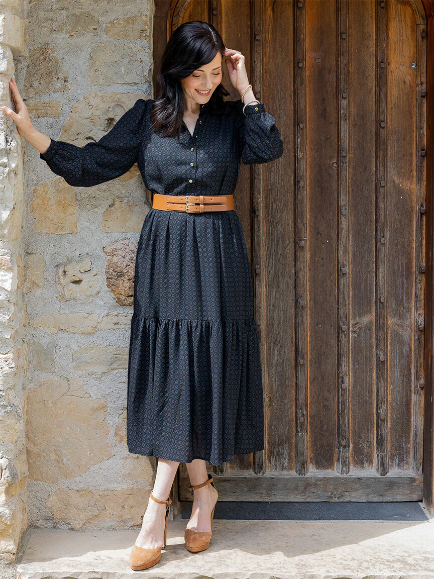 Petite long sleeve long dresses deals