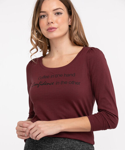 Cotton Blend Long Puff Sleeve Tee Image 5