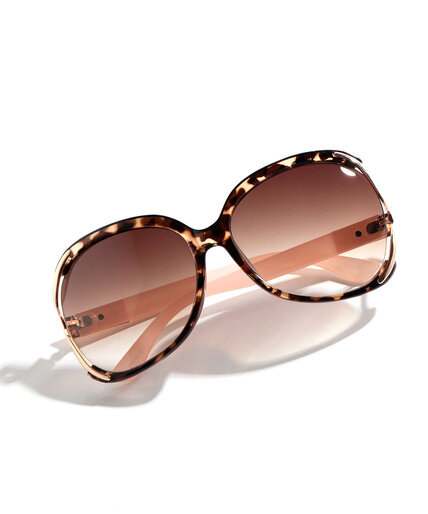 Pink Trim Tortoise Sunglasses Image 1