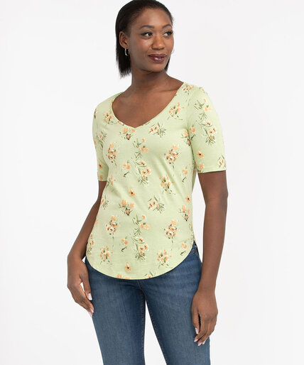 Cotton Blend Elbow Sleeve Tee Image 1