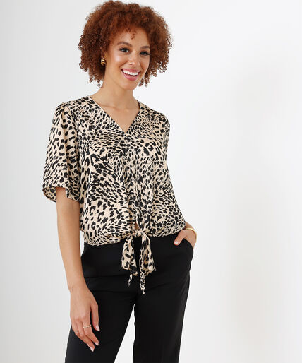 Satin Tie Front Blouse by Haver + Blair Image 2