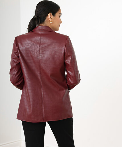 Vegan Leather 1-Button Blazer Image 4