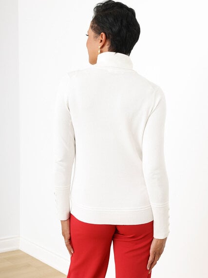 Turtleneck Sweater with Button Detail Image 4