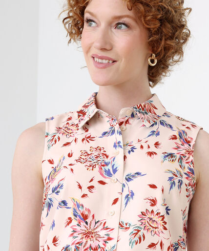 Sleeveless Button-Up Collared Blouse  Image 4