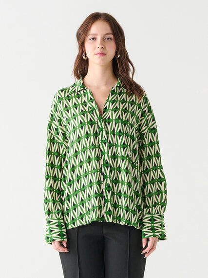 Long Sleeve Printed Blouse by Black Tape Image 1