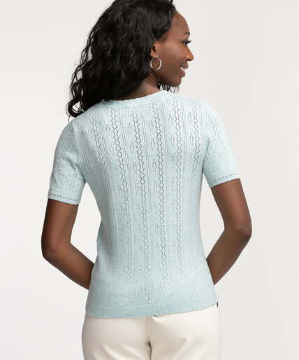 Pointelle Short Sleeve Sweater Image 4