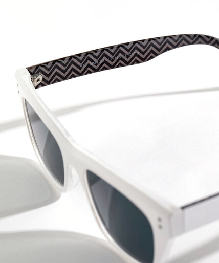 White Zigzag Arm Sunglasses Image 3
