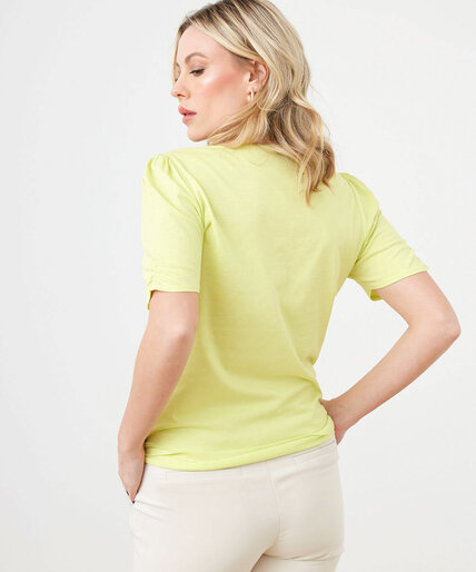 Low Impact Scoop Neck T-Shirt with Rouched Sleeves Image 4