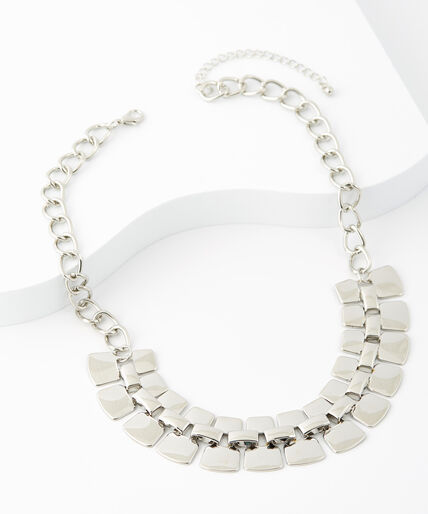 Short Silver Chunky Statement Necklace Image 1