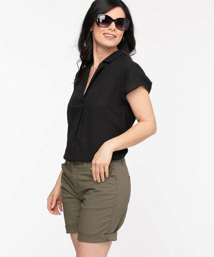 Notch Collar Popover Blouse Image 3