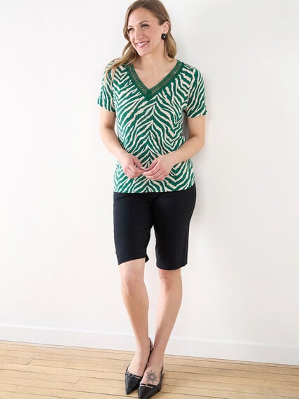 Short Sleeve Crochet Trim T-Shirt Image 2