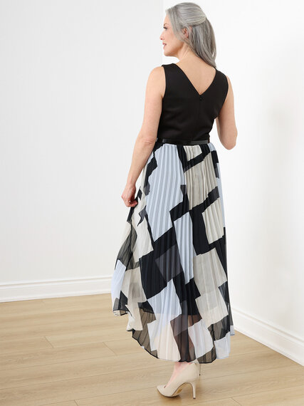 Pleated Hi-Low Midi Dress Image 6